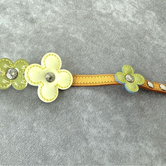 Louis Vuitton Patent Fleur Flower Double Wrap Vachetta Bracelet - Picture 14 of 16